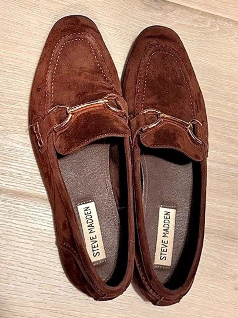Steve Madden Brown Leather Horsebit Loafers